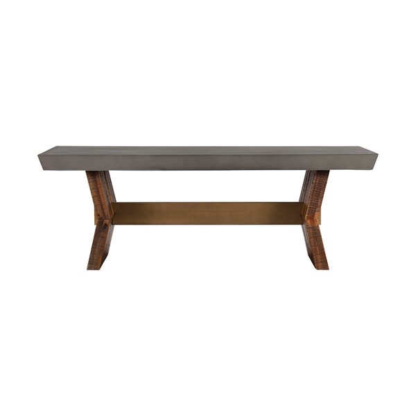 Armen Living Picadilly Rectangle Dining Table in Acacia Wood and Concrete - LCPJDICC