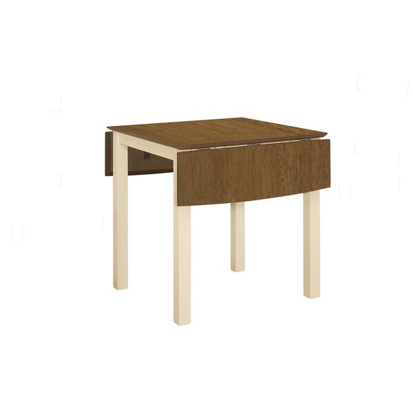Monarch Specialties Dining Table, 48 in. Rectangular, Small, Kitchen, Dining Room, Drop Leaf, Oak And Cream, Wood Legs - I 1327