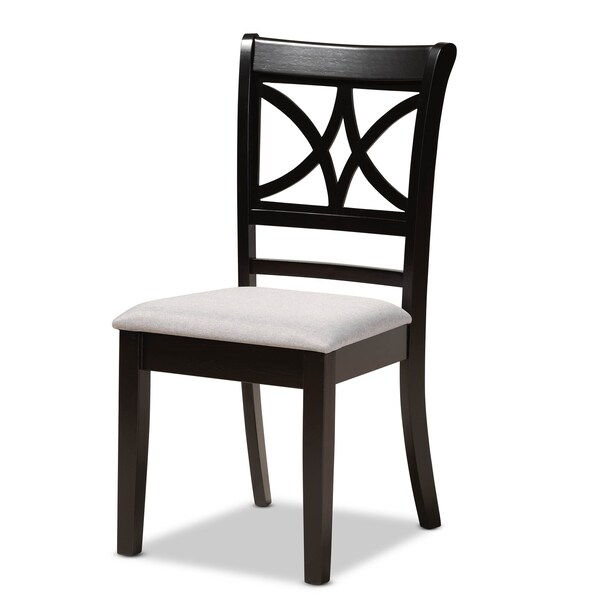 Baxton Studio Julia Grey Upholstered and Dark Brown Finished Wood 5-Piece Dining Set - 168-10759-10892