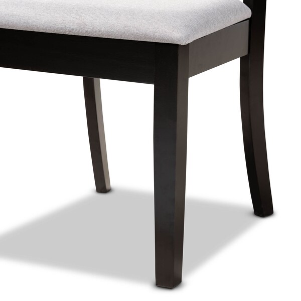Baxton Studio Julia Grey Upholstered and Dark Brown Finished Wood 5-Piece Dining Set - 168-10759-10892