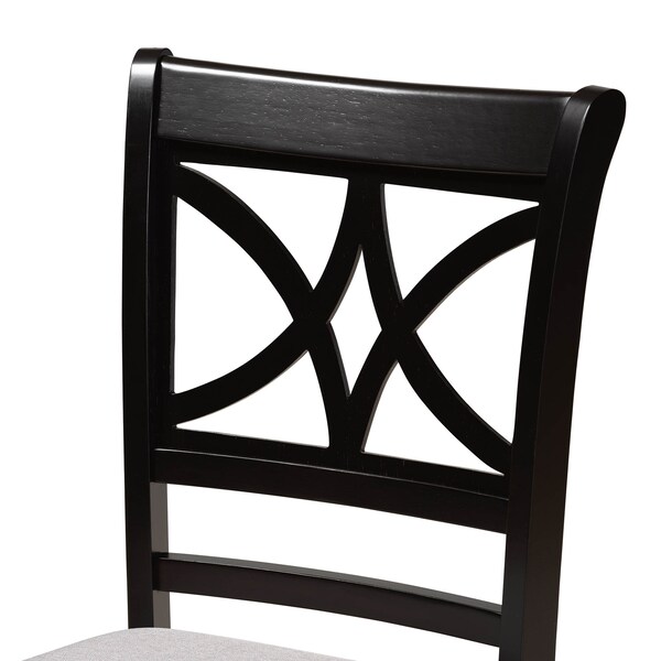 Baxton Studio Julia Grey Upholstered and Dark Brown Finished Wood 5-Piece Dining Set - 168-10759-10892