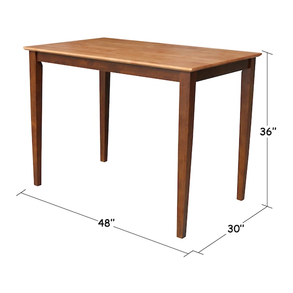 International Concepts Rectangle Solid Wood Top Table, Cinnamon/Espresso, 48 in W, 30 in L, 36 in H, Wood - K58-3048-36S
