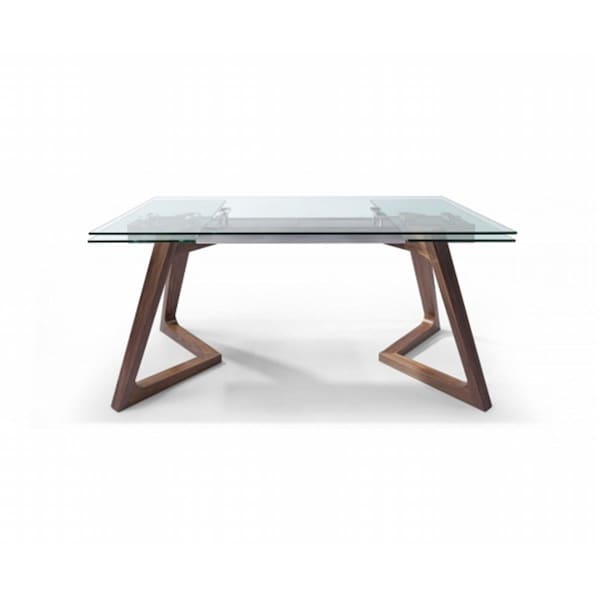 Whiteline Imports Delta Extendable Dining Table 10 mm. Tempered Clear Glass Top - DT1276-WLT