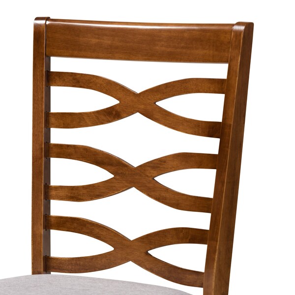 Baxton Studio Ariane Modern and Contemporary Grey Fabric and Walnut Brown Finished Wood 5-Piece Dining Set - 174-9883-10899-ZORO