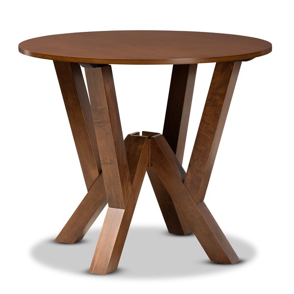 Baxton Studio Valda Modern and Contemporary Transitional Walnut Brown Finished Wood 5-Piece Dining Set - 178-11383-10899-ZORO