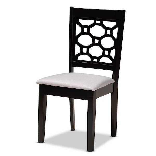 Baxton Studio Henry Grey Upholstered and Dark Brown Finished Wood 5-Piece Dining Set - 171-10949-8026