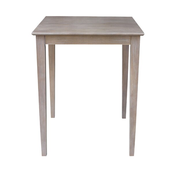 International Concepts Square Solid Wood Top Table, Counter Height, Washed Gray Taupe, 30 in W, 30 in L, 36 in H, Wood - K09-3030-36S