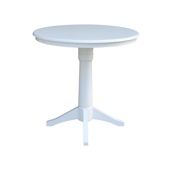 International Concepts Round 36 in Round Top Pedestal Table, 34.9 inH, White, 36 in W, 36 in L, 35.9 in H, Wood, White - K08-36RT-27B-6B