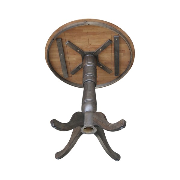 International Concepts Round 36 in Round Top Pedestal Table, 41.1 inH, Hickory/Washed Coal, 36 in W, 36 in L, 41.1 in H - K45-36RT-6B-2