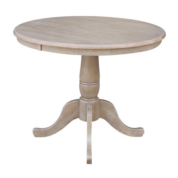 International Concepts Round 36 in Round Top Pedestal Table, 28.9 inH, Washed Gray Taupe, 36 in W, 36 in L, 29.1 in H - K09-36RT