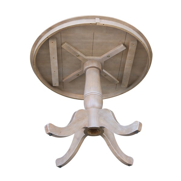 International Concepts Round 36 in Round Top Pedestal Table, 28.9 inH, Washed Gray Taupe, 36 in W, 36 in L, 29.1 in H - K09-36RT