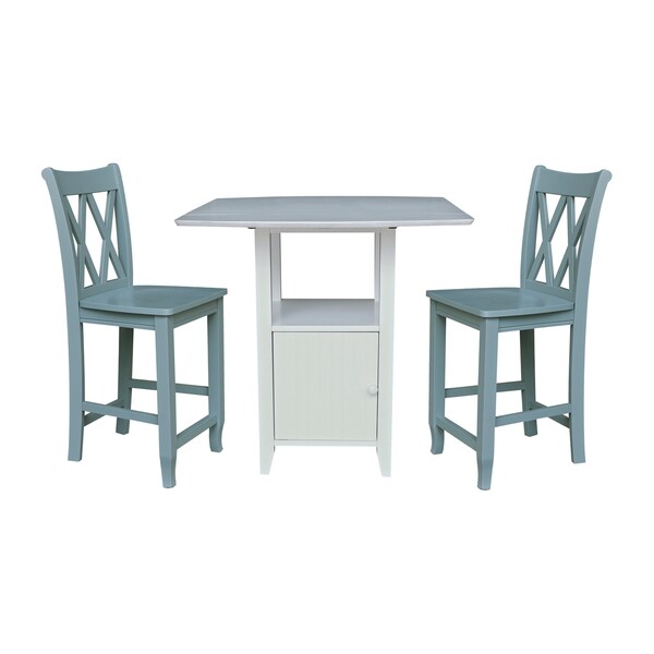 International Concepts Rectangle 20 in W, 38 in L, 36 in H, Wood, White/Chalk Antiqued - K128-3638-S86-202-2