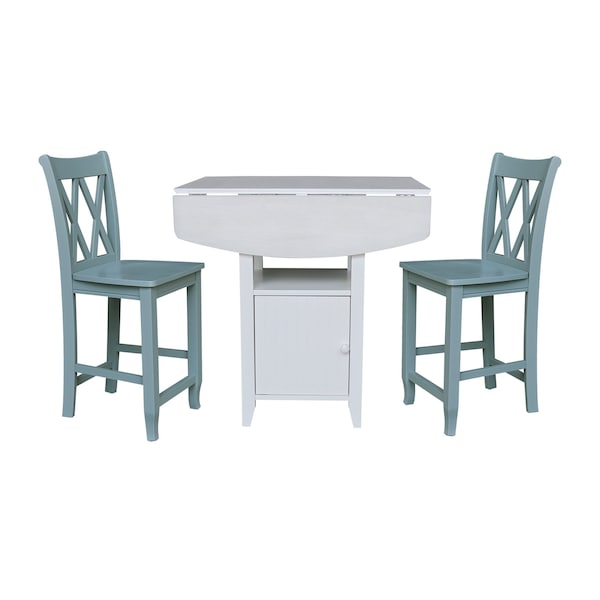 International Concepts Rectangle 20 in W, 38 in L, 36 in H, Wood, White/Chalk Antiqued - K128-3638-S86-202-2