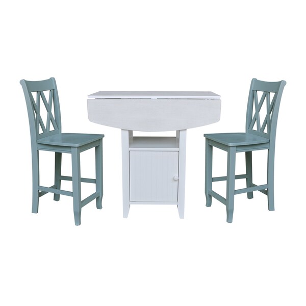 International Concepts Rectangle 20 in W, 38 in L, 36 in H, Wood, White/Chalk Antiqued - K128-3638-S86-202-2