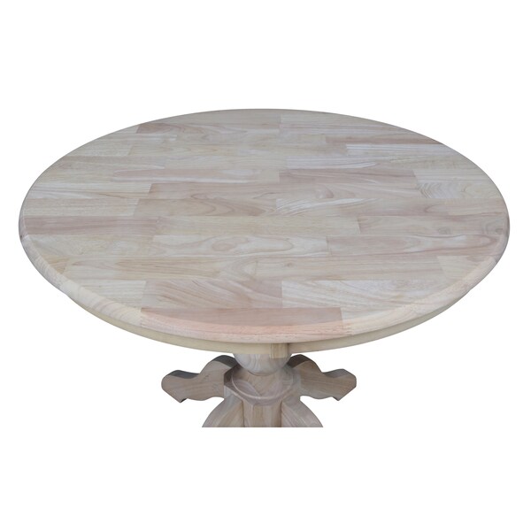 International Concepts Round 36 in Round Top Pedestal Table, 28.9 inH, Unfinished, 36 in W, 36 in L, 29.9 in H, Wood - K-36RT-11B