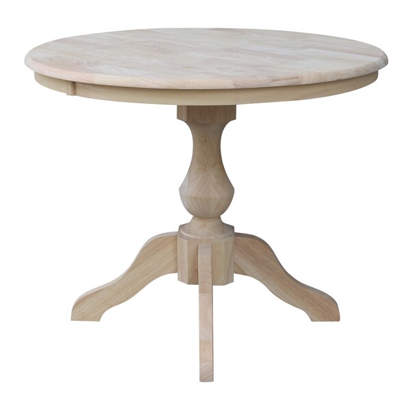 International Concepts Round 36 in Round Top Pedestal Table, 28.9 inH, Unfinished, 36 in W, 36 in L, 29.9 in H, Wood - K-36RT-11B