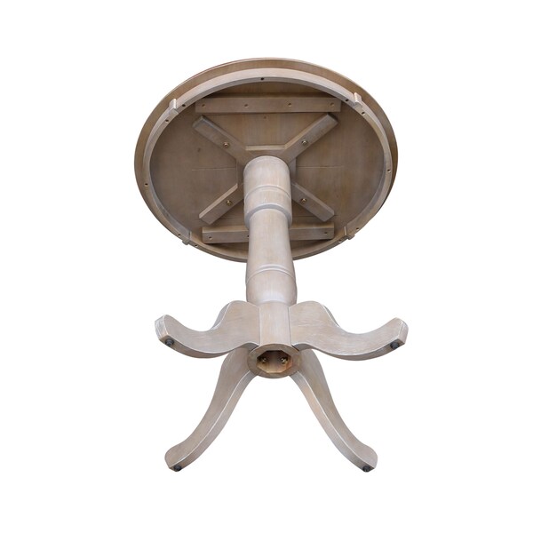 International Concepts Round 30 in Round Top Pedestal Table, 34.9 inH, Washed Gray Taupe, 30 in W, 30 in L, 35.1 in H - K09-30RT-6B