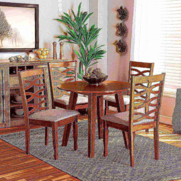 Baxton Studio Darina Modern and Contemporary Grey Fabric and Walnut Brown Finished Wood 5-Piece Dining Set - 174-9883-10895-ZORO