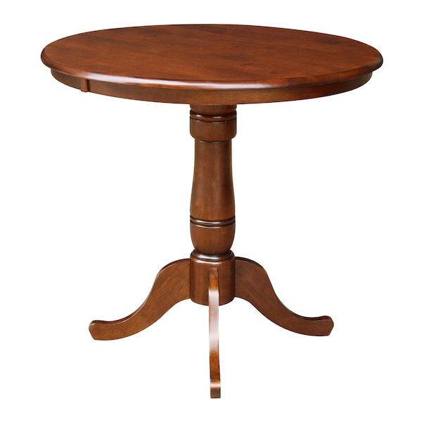 International Concepts Round 36 in Round Top Pedestal Table, 40.9 inH, Espresso, 36 in W, 36 in L, 40.9 in H, Wood - K581-36RT-6B-2