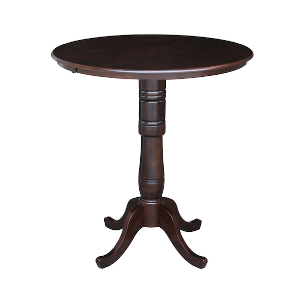 International Concepts Round 36 in Round Top Pedestal Table, 40.9 inH, Rich Mocha, 36 in W, 36 in L, 40.9 in H, Wood - K15-36RT-6B-2