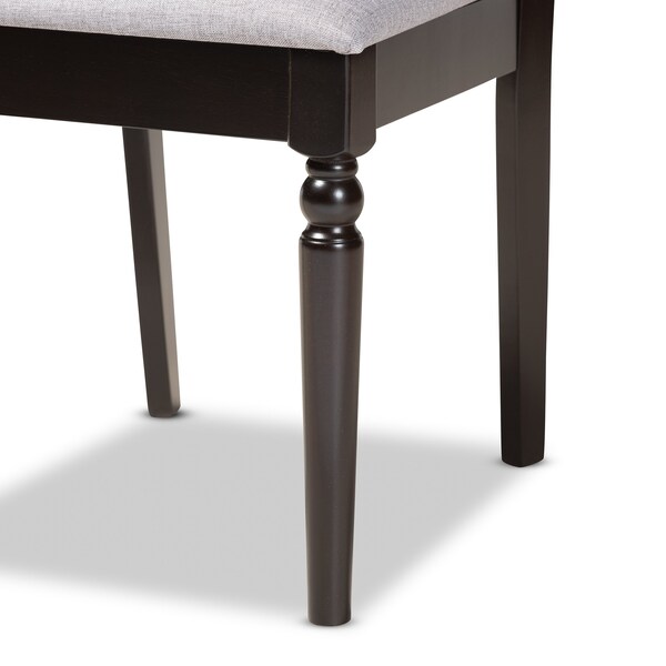 Baxton Studio Renaud Modern and Contemporary Grey Fabric and Dark Brown Finished Wood 7-Piece Dining Set - 174-10536-10519-ZORO