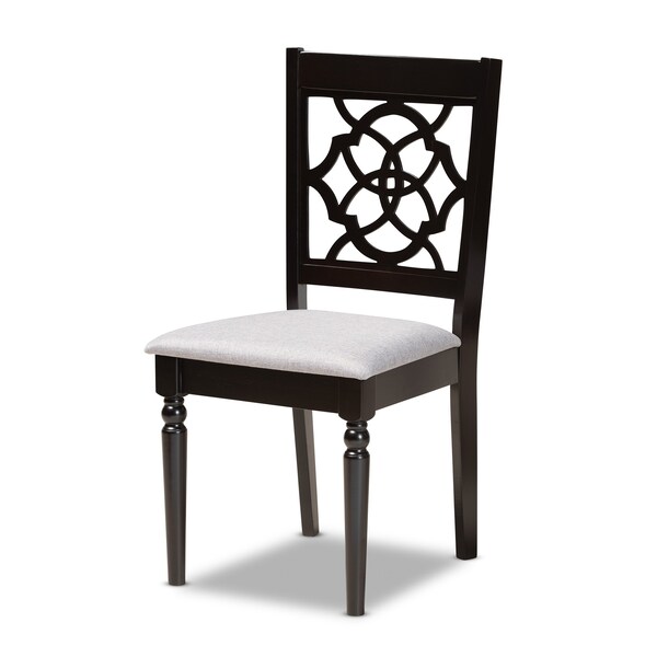 Baxton Studio Renaud Modern and Contemporary Grey Fabric and Dark Brown Finished Wood 7-Piece Dining Set - 174-10536-10519-ZORO