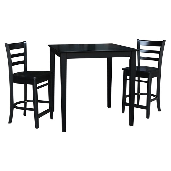 International Concepts 36 in. x 36 in. Counter Height Table with 2 Emily Counter Height Stools - 3 Piece Set - K46-3636-S6172-2