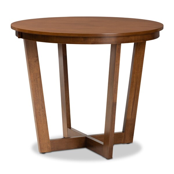 Baxton Studio Brava Modern and Contemporary Walnut Brown Finished Wood 5-Piece Dining Set - 179-11388-10897-ZORO