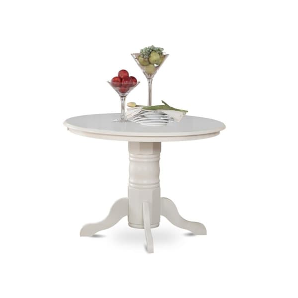 East West Furniture Shelton Round Kitchen Table 42 in. Diameter With Pedestal - SHT-WHI-TP
