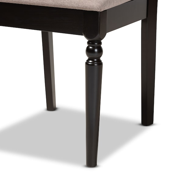 Baxton Studio Renaud Modern and Contemporary Sand Fabric and Dark Brown Finished Wood 7-Piece Dining Set - 174-10535-10519-ZORO