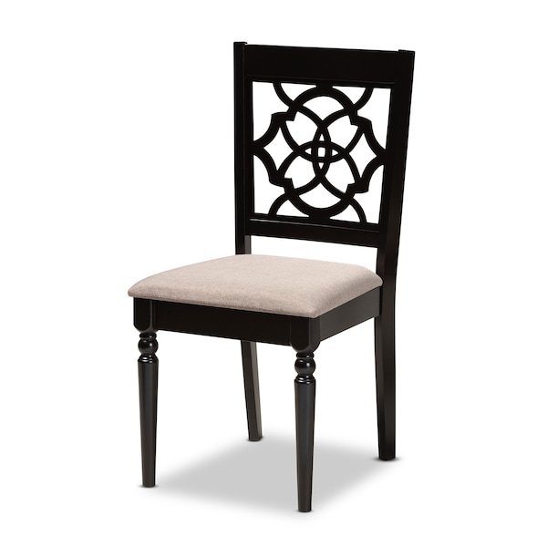 Baxton Studio Renaud Modern and Contemporary Sand Fabric and Dark Brown Finished Wood 7-Piece Dining Set - 174-10535-10519-ZORO
