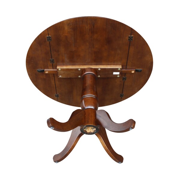 International Concepts Round 42 in Round Dual Drop Leaf Pedestal Table, 29.5 inH, Espresso, 42 in W, 42 in L, 29.5 in H - K581-42DPT