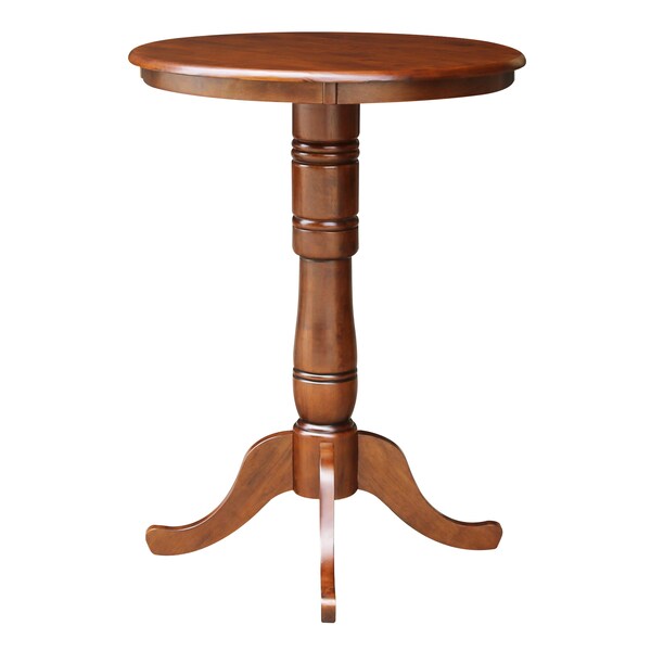 International Concepts Round 30 in Round Top Pedestal Table, 40.9 inH, Espresso, 30 in W, 30 in L, 40.9 in H, Wood - K581-30RT-6B-2