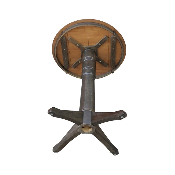 International Concepts Round 30 in Round Top Pedestal Table, 41.9 inH, Hickory/Washed Coal, 30 in W, 30 in L, 41.9 in H - K45-30RT-27B-6B-2