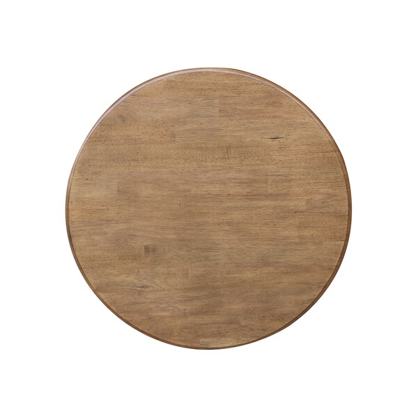 International Concepts Round 30 in Round Top Pedestal Table, 29.1 inH, Hickory/Washed Coal, 30 in W, 30 in L, 29.1 in H - K45-30RT