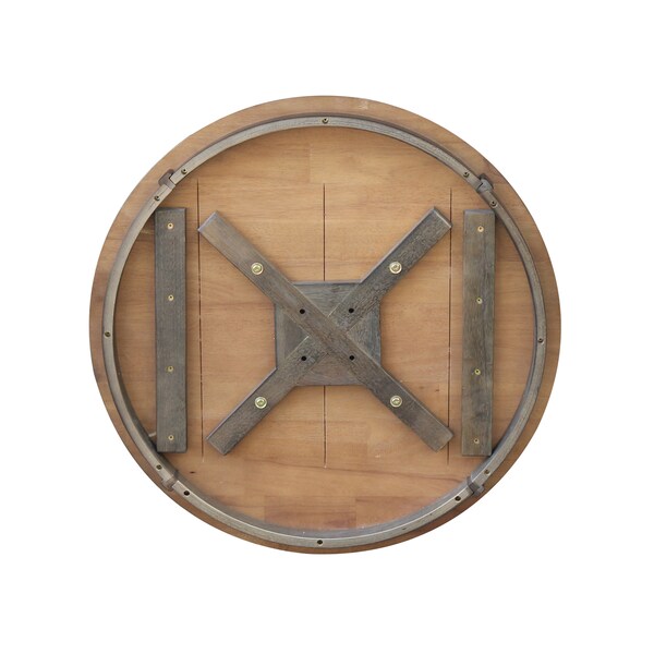 International Concepts Round 30 in Round Top Pedestal Table, 29.1 inH, Hickory/Washed Coal, 30 in W, 30 in L, 29.1 in H - K45-30RT
