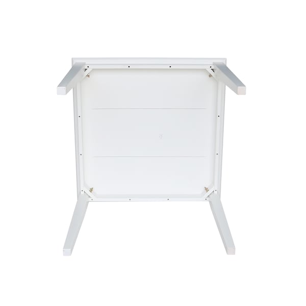 International Concepts Square Solid Wood Top Table, Dining Height, White, 36 in W, 36 in L, 30 in H, Wood, White - K08-3636-30S