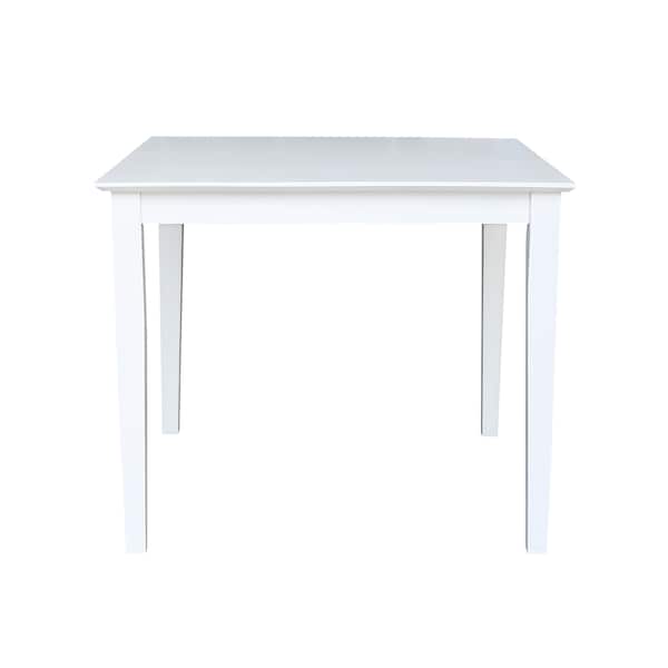 International Concepts Square Solid Wood Top Table, Dining Height, White, 36 in W, 36 in L, 30 in H, Wood, White - K08-3636-30S