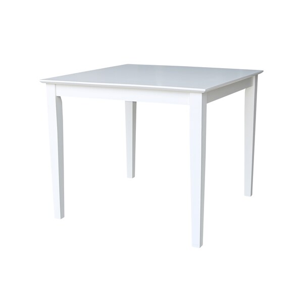 International Concepts Square Solid Wood Top Table, Dining Height, White, 36 in W, 36 in L, 30 in H, Wood, White - K08-3636-30S