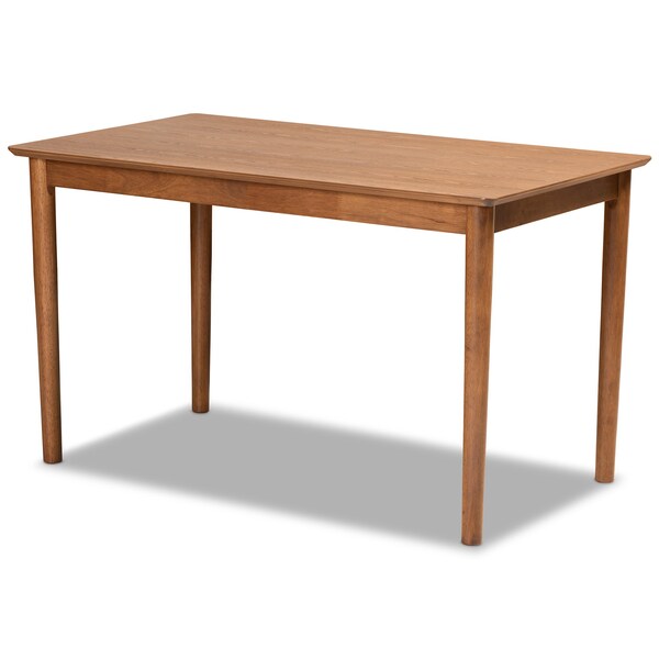 Baxton Studio Riordan Mid-Century Modern Tan Faux Leather and Walnut Brown Finished Wood 4-Piece Dining Nook Set - 186-11361-10839-9305-ZORO