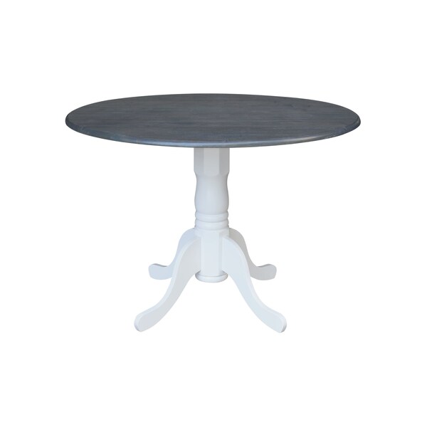 International Concepts 42 in. Dual Drop Leaf Dining Table with 4 Madrid LadderBack Chairs - K05-42DP-C2-4