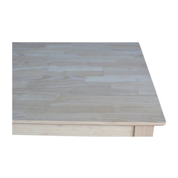 International Concepts Square Solid Wood Top Table, Unfinished, 30 in W, 30 in L, 42 in H, Wood, Unfinished - K-3030-42S