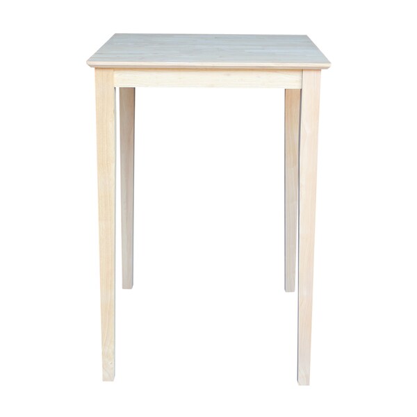 International Concepts Square Solid Wood Top Table, Unfinished, 30 in W, 30 in L, 42 in H, Wood, Unfinished - K-3030-42S