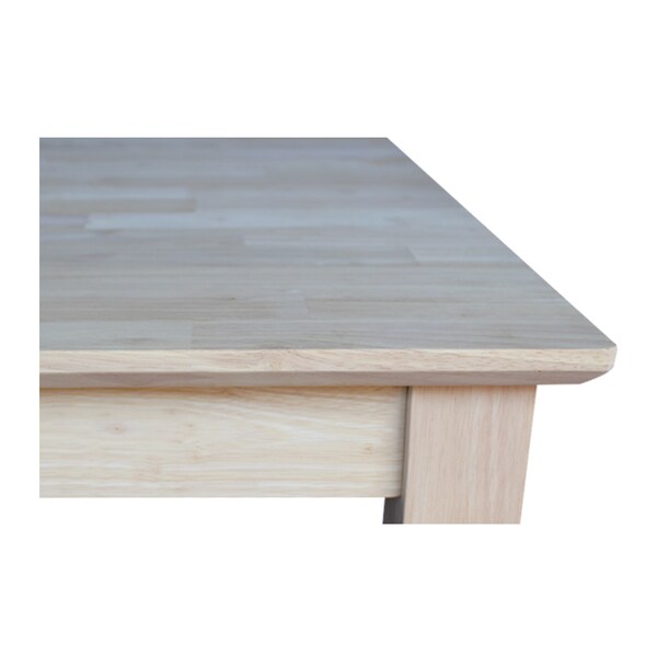 International Concepts Square Solid Wood Top Table, Unfinished, 30 in W, 30 in L, 42 in H, Wood, Unfinished - K-3030-42S