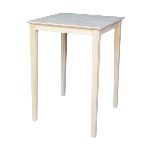 International Concepts Square Solid Wood Top Table, Unfinished, 30 in W, 30 in L, 42 in H, Wood, Unfinished - K-3030-42S