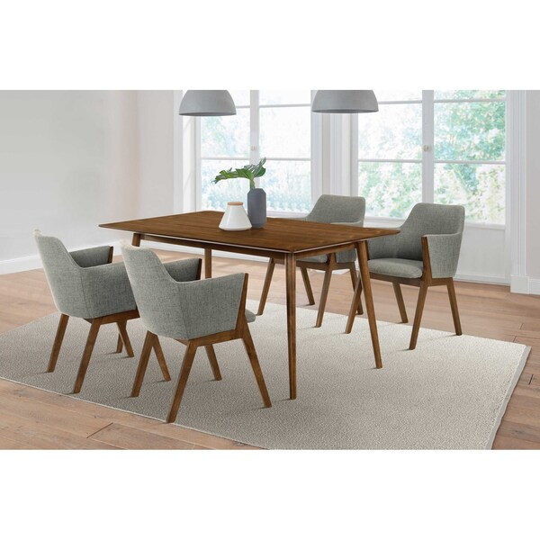 Armen Living Westmont and Renzo Charcoal and Walnut 5 Piece Dining Set - SETWEDI5REWACH