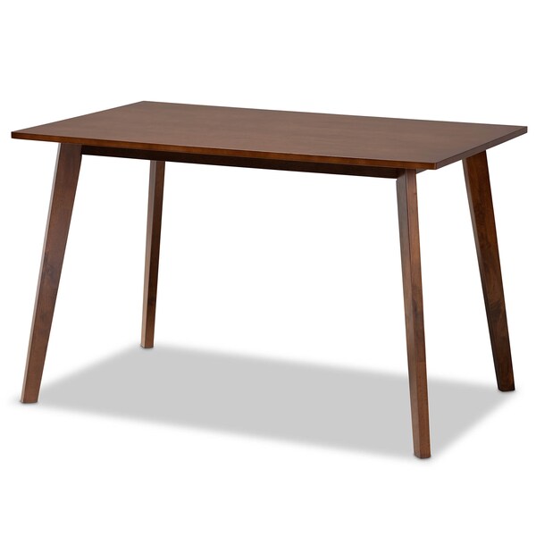 Baxton Studio Nori Light Grey Upholstered and Walnut Wood 5-Piece Dining Set - 168-10814-10807