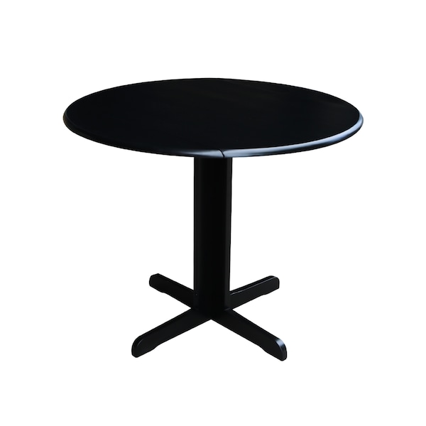 International Concepts Square Dual Drop Leaf Table, 36 in, Black, 36 in W, 36 in L, 30 in H, Wood, Black - T46-36RP