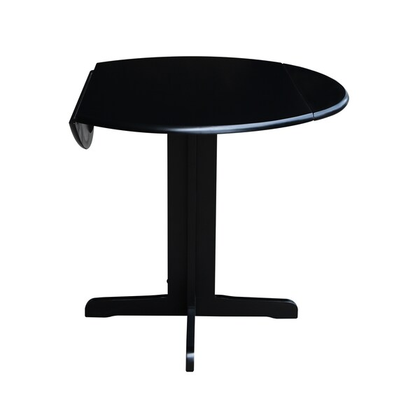 International Concepts Square Dual Drop Leaf Table, 36 in, Black, 36 in W, 36 in L, 30 in H, Wood, Black - T46-36RP