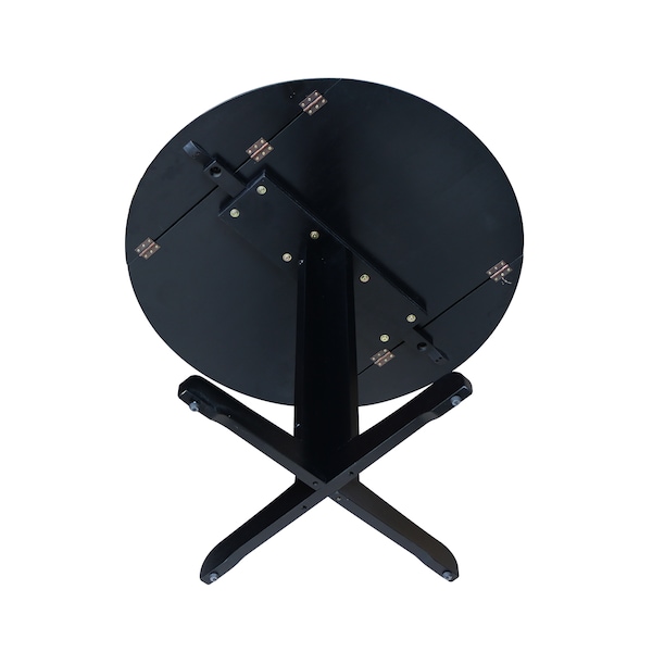 International Concepts Square Dual Drop Leaf Table, 36 in, Black, 36 in W, 36 in L, 30 in H, Wood, Black - T46-36RP